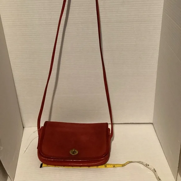 Coach | Bags | Vintage 7s Coach Nyc Rambler Red Leather Flap